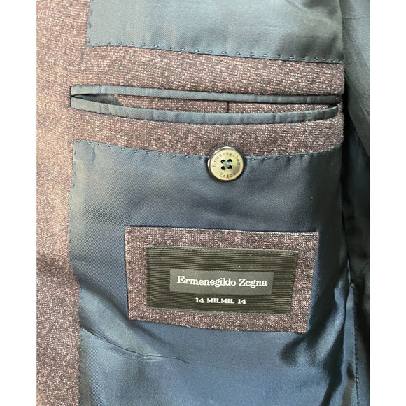 CURRENT Ermenegildo Zegna Mil. Easy 14MILMIL14 Jacket Wool Silk Cashmere US 40C - Picture 7 of 12